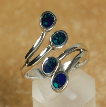 Silber Ring mit Azurit Malachit